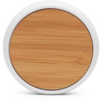 Cargador inalámbrico Soyuz bambú base blanca 5W