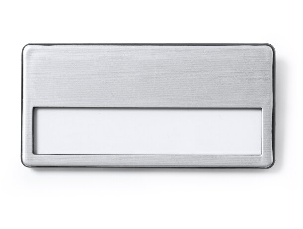 Identificador Ganda aluminio plateado con doble sujeción Plata detalle 2
