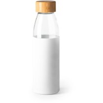 Bidón cristal borosilicato con tapón bambú y logo
