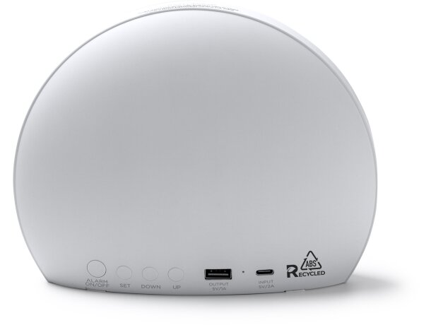 Lámpara despertador Namur con luz progresiva y carga USB Crudo detalle 1