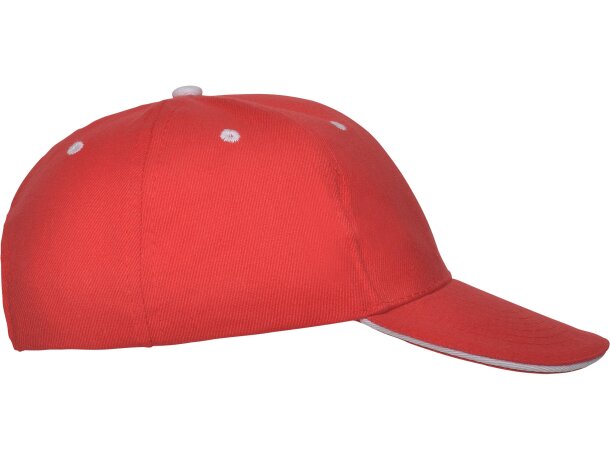 Gorras béisbol cierre velcro de algodón 260 g/m2 Panel Rojo detalle 52