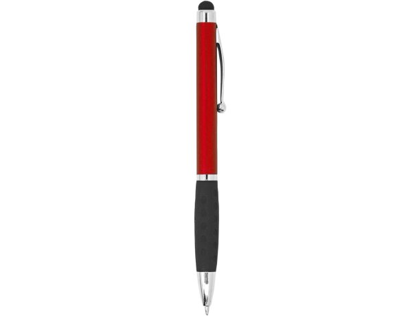 Bolígrafo con puntero táctil original de plástico metalizado tinta azul Semenic Rojo detalle 14