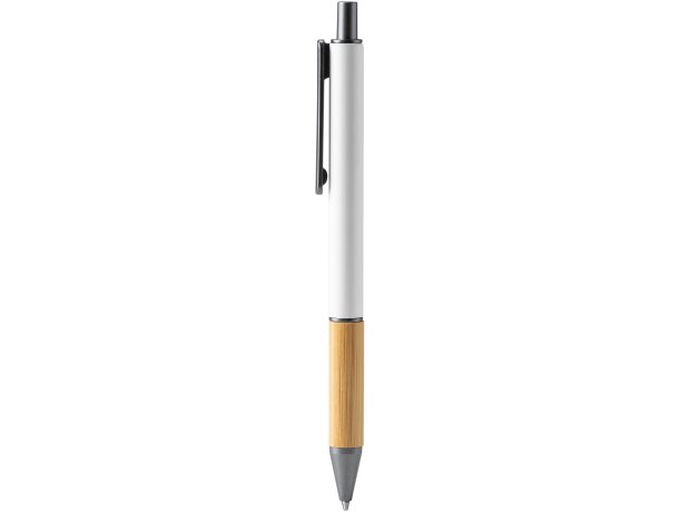 Bolígrafos con nombre bambú tinta azul Penta Blanco detalle 3