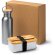Set Bagner Natural con fiambrera 800ml y bidón 500ml bambú Crudo detalle 2