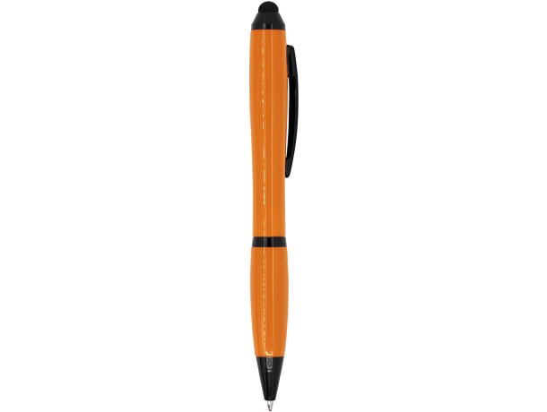 Bolígrafos con puntero táctil giratorio de plástico tinta azul Taiga Naranja detalle 11