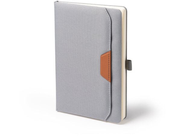 Bloc de notas Bela con tapa rígida de rpet reciclado Negro detalle 3