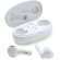 Auriculares de plástico con detalles en bambú VALDI Blanco detalle 2