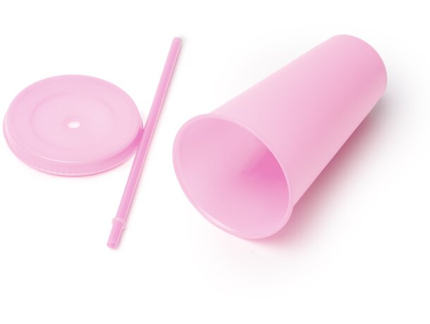 Vaso Baky con pajita en PP reciclado 710 ml Blanco detalle 1