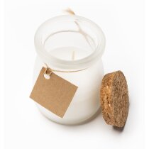 Vela aroma vainilla en cristal con tapa corcho