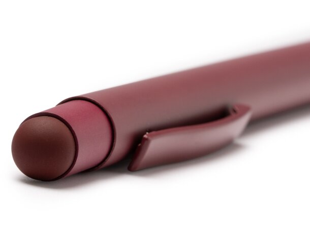 Bolígrafo metálico Leoni con puntero táctil y grabado Negro detalle 2