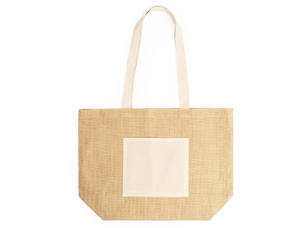 Bolsas de yute personalizadas asas largas unisex Gavia Crudo detalle 6