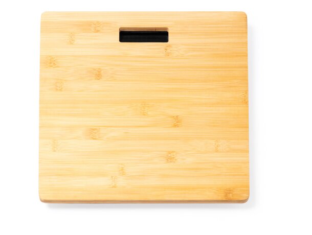 Báscula Tadeus publicitarios bambú digital 180kg LCD Crudo detalle 4