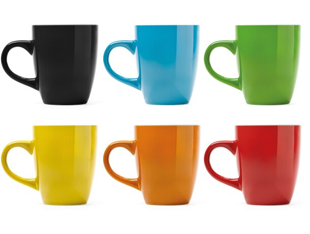 Tazas baratas en variados colores en cerámica Nolo Negro detalle 2