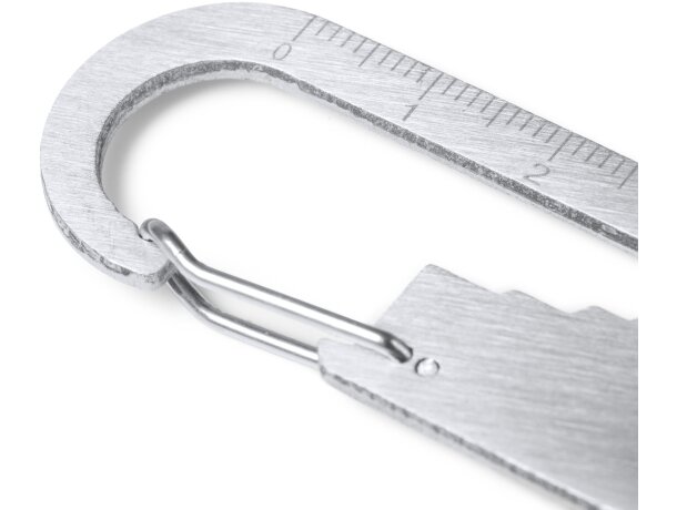 Llavero Blaney plata con mosquetón y moneda para carrito Plata detalle 1