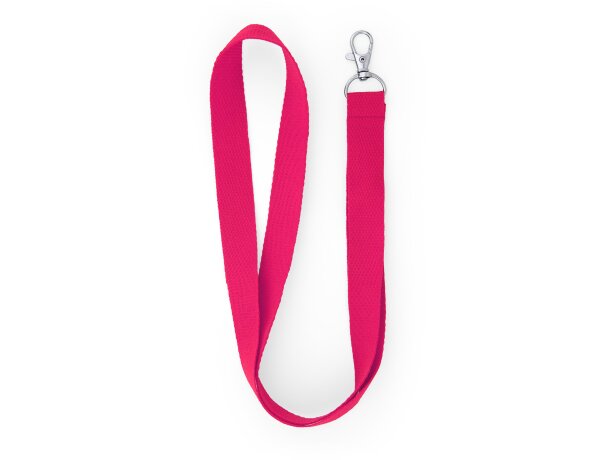 Lanyard sencillo poliéster reciclado Fucsia detalle 17