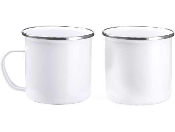 Taza metálica sublimación DAMASCO Blanco detalle 2