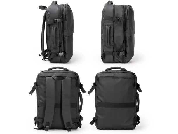 Mochila Soplex negro con sistema de compresión al vacío Negro detalle 2