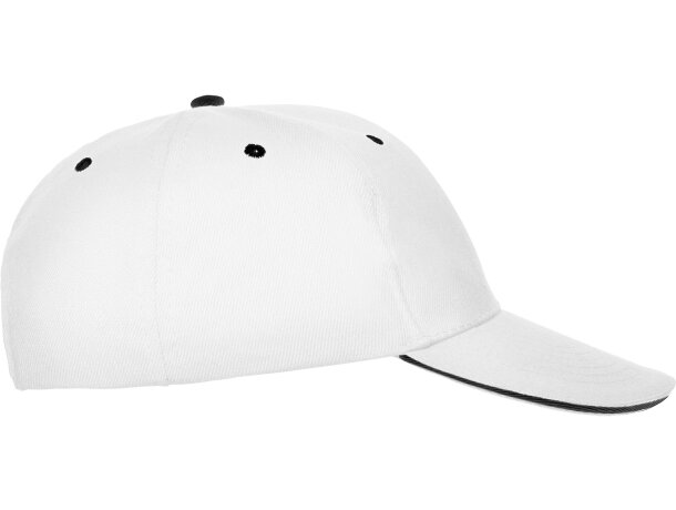 Gorras béisbol cierre velcro de algodón 260 g/m2 Panel Blanco detalle 2