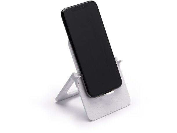 Soporte móvil personalizado de bambú Alok Blanco detalle 6