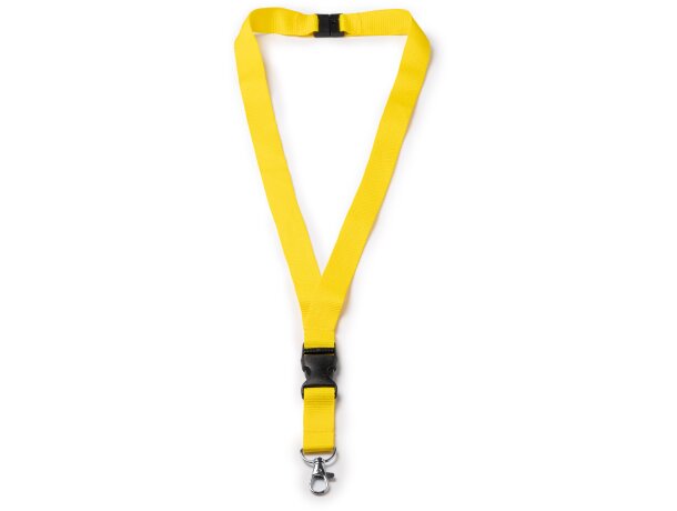 Lanyard colores variados de poliéster Guest Blanco detalle 2