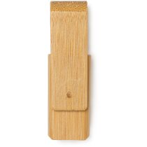 Usb personalizada 16GB bambú con clip giratorio