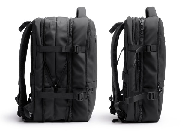 Mochila Rayan negro con compartimentos antirrobo y 40L Negro detalle 8