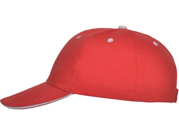 Gorras béisbol cierre velcro de algodón 260 g/m2 Panel Rojo detalle 51