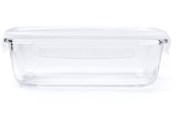 Fiambrera publicitaria Dalia hermética de cristal borosilicato Blanco detalle 4