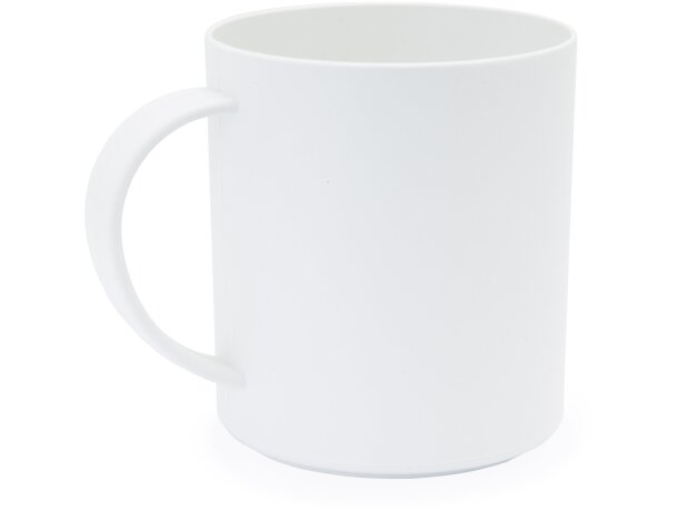 Taza Parcha PLA 350ml blanca reutilizable con diseño ergonómico Blanco detalle 8