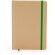 Bloc de notas con elástico y separador a color cartón reciclado Estela Verde helecho
