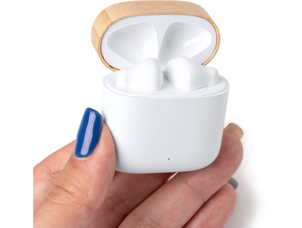 Auriculares inalámbricos de plástico Sauro Blanco detalle 1