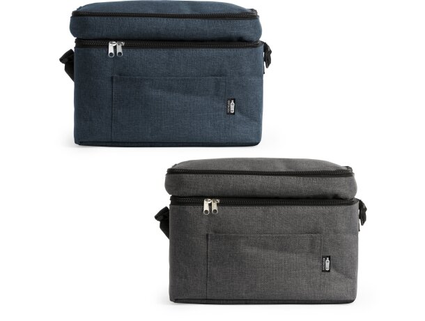 Bolsa isotérmica personalizada con dos compartimentos rPET Marlox Negro vigore detalle 5