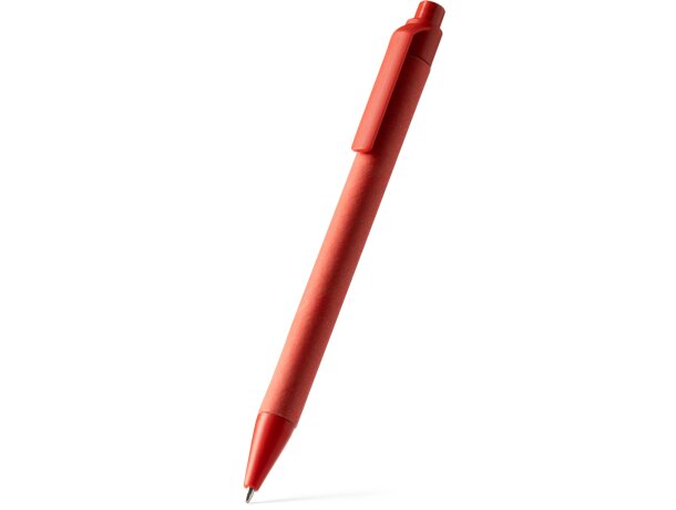 Bolígrafo Piero de cartón reciclado y ABS con tinta azul Blanco detalle 3