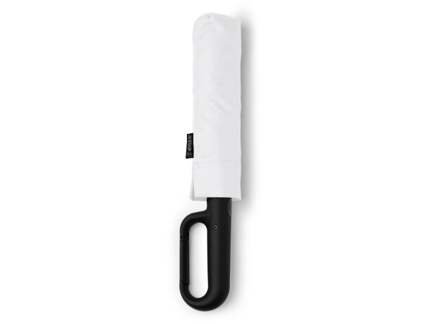 Paraguas plegable Alcira con sistema antiventisca y apertura Blanco detalle 5