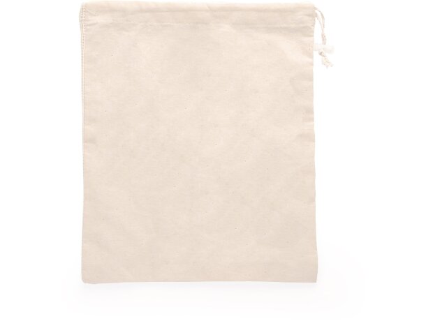 Bolsa SOIL algodón rejilla natural cordón ajustable 30x25 cm Crudo detalle 4