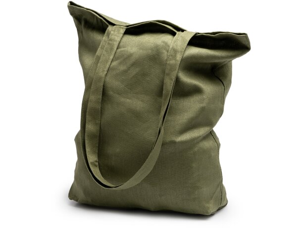 Bolsa ecológica asas largas de tela de cañamo 200 g/m2 Mafil Negro detalle 3