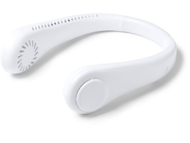 Ventilador cuello Neki recargable con tres velocidades ABS reciclado Blanco detalle 4