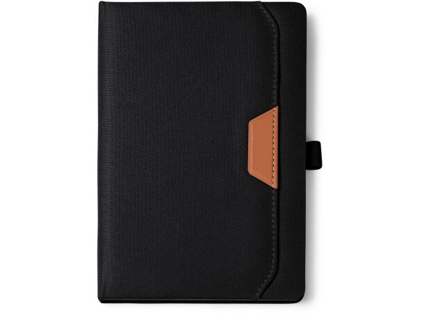 Bloc de notas Bela con tapa rígida de rpet reciclado Negro detalle 3