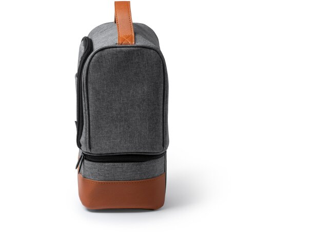 Bolsa térmica personalizada con cremallera y base en pu de rPET Kulga Gris vigore detalle 1