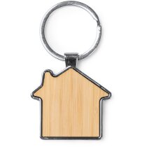 Llavero de casa con borde de metal bambú Duplex