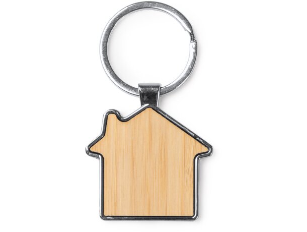 Llaveros casa bamb&uacute; con borde de metal Duplex Crudo detalle 2