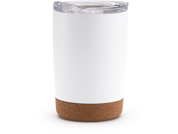 Vaso térmico Kilvex 350ml acero reciclado y base de corcho Blanco detalle 4