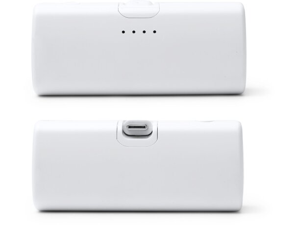 Batería externa Biper 5000 mah de abs reciclado con linterna Blanco detalle 2