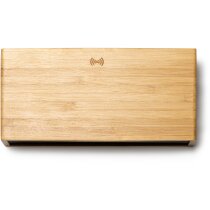 Despertador bambú natural con carga inalámbrica