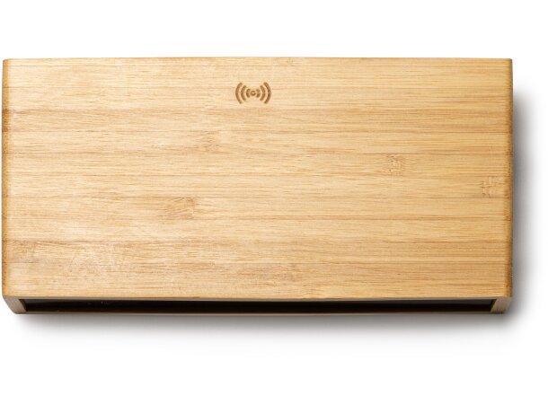 Reloj despertador Duncer bambú con cargador inalámbrico 5W Bambu detalle 3