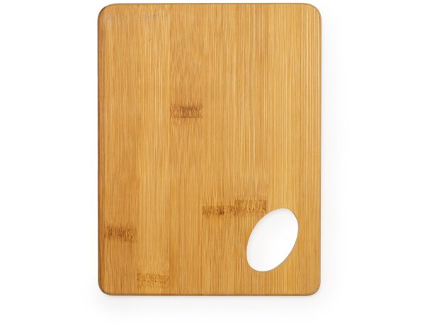 Tabla cocina Devon personalizada de bambú con sistema colgador Crudo detalle 4