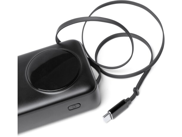 Batería externa Peral con pantalla LED y cable integrado Blanco detalle 2