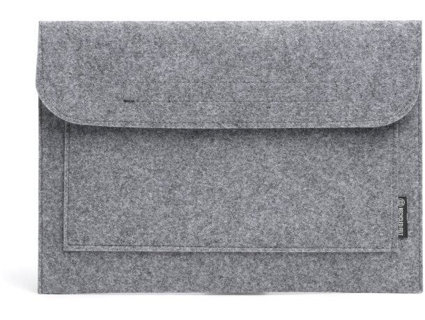 Funda para portátil corporativa Amber fieltro reciclado vigoré 15 Gris detalle 4