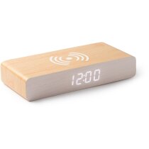 Icarus reloj digital cargador inalámbrico madera
