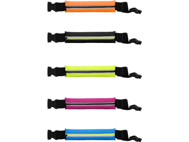 Cinturón deportivo personalizado poliéster unisex 72 Marathon Negro/amarillo fluor detalle 2